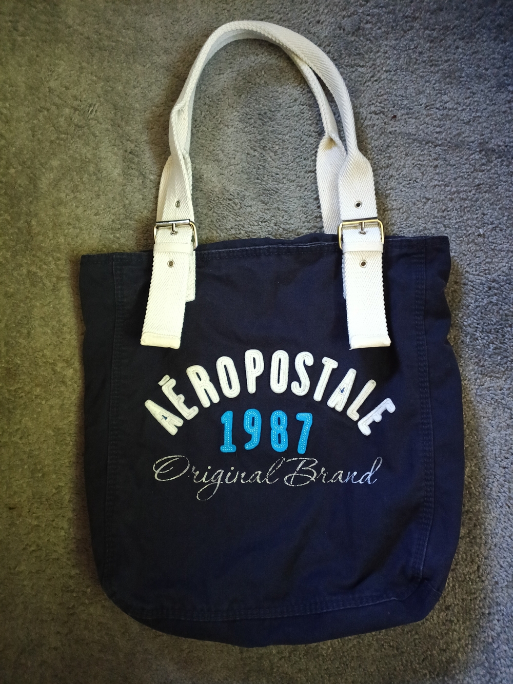 Aēropostale Navy Canvas Tote Bag